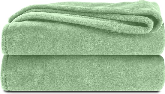 Komfortec Fleece Deken - Met kasjmier gevoel - Plaid - Fleece Plaid - Fleece Dekens - Fleece Deken 150x200 cm – Super Zacht – Groen
