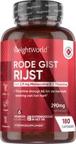 WeightWorld Rode Gist Rijst met Q10 capsules - 250 mg - 180 capsules voor 6 maanden - Met Monacolin K & Thiamine