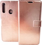 Bookcase Geschikt voor: Motorola Moto E6i - Rosé Goud - portemonnee hoesje