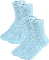 Fluffy Sokken Dames - Turquoise - One Size maat 36-41 - Huissokken - Badstof - Dikke Wintersokken - Cadeau voor haar - Housewarming - Verjaardag - Vrouw