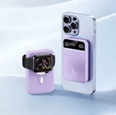 Powerbank Magsafe 10.000 mah - iPhone en Samsung - Draadloos opladen - Quick Charge - Paars
