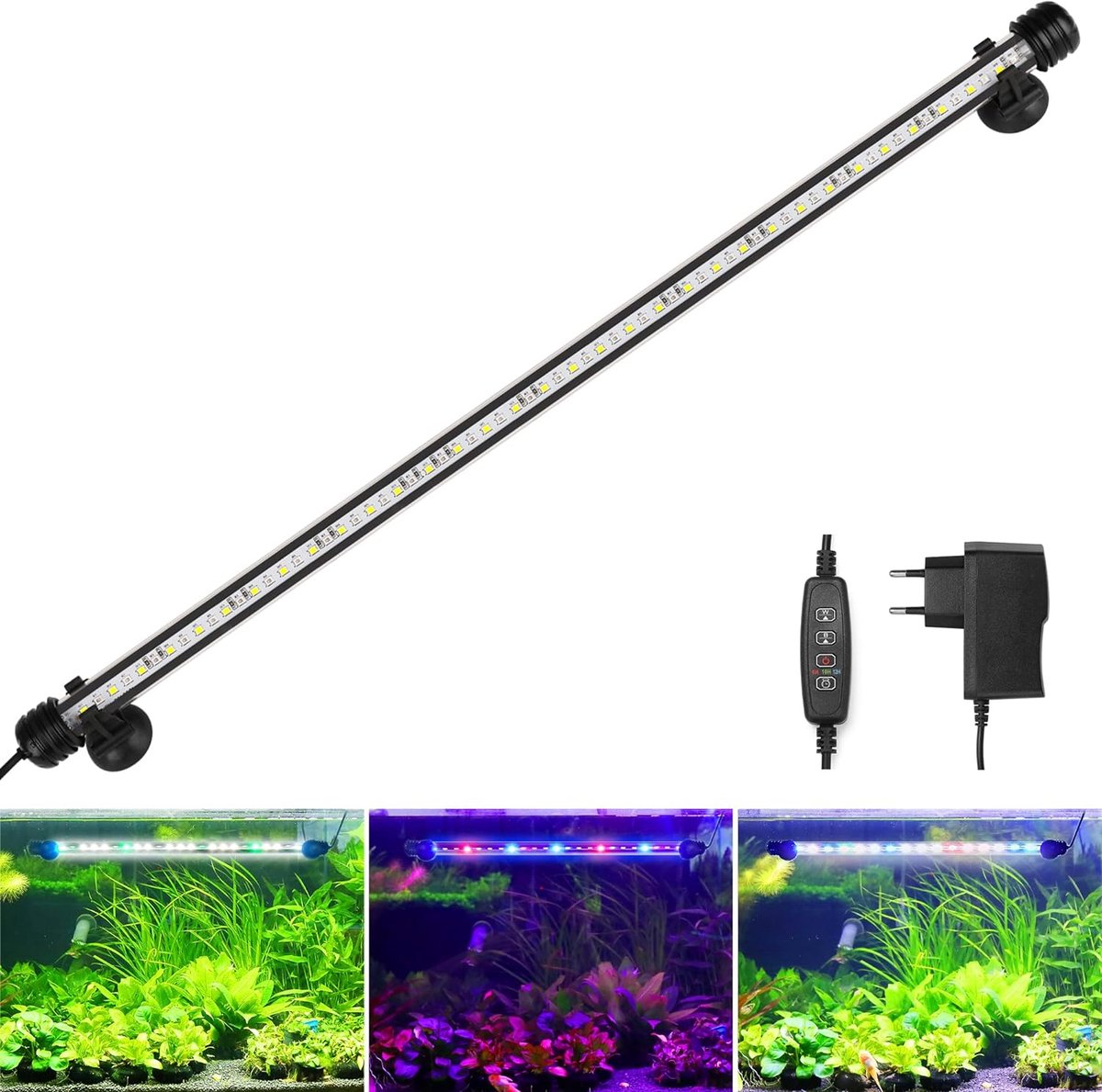 RGB LED Aquariumverlichting met Verstelbare Helderheidsniveaus - Waterdicht IP68 - Multikleurige Aquarium Lamp voor Zoetwater - Maatnaam: 60-80cm