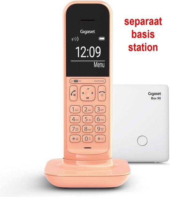 GIGASET CL390 Single DECT draadloze telefoon - cantaloupe (meloenkleur) - met separaat basisstation