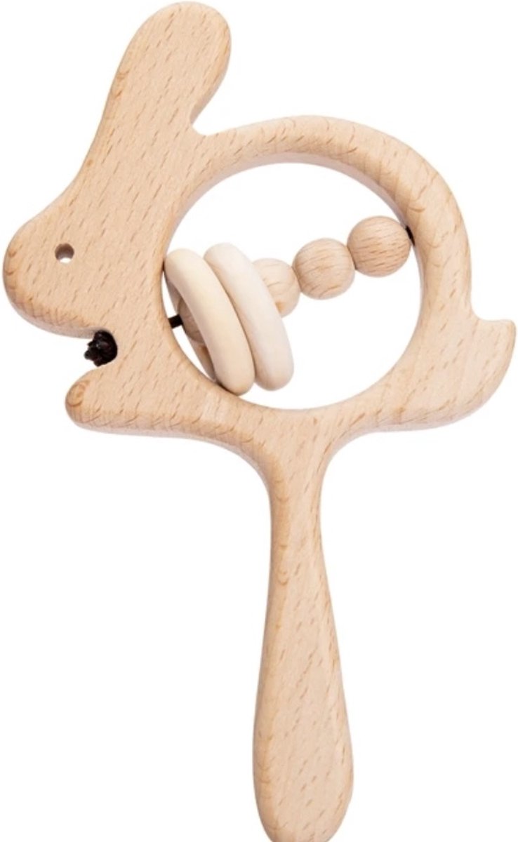 The Baby Supply Houten Rammelaar/bijtring Konijn