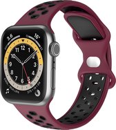 MMOBIEL Bracelet de montre de Sport adapté aux Bracelets Apple Watch 42 mm, 44 mm, 45 mm, 49 mm – Bracelet de rechange en Siliconen respirant adapté pour iWatch Ultra / 2 SE, séries 9 8 7 6 5 4 3 2 1 – Rouge