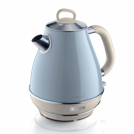 Ariete 2869/05 - Vintage waterkoker - 2000 Watt - 1. 7 liter inhoud - draadloos - blauw