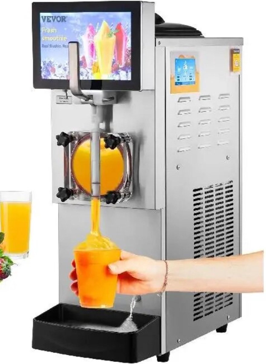 Bolmans Slushpuppy Machine Slush Machine Slush Ijsmachine 1200W 240V Geschikt voor 1 Smaak 8 Liter Zilver