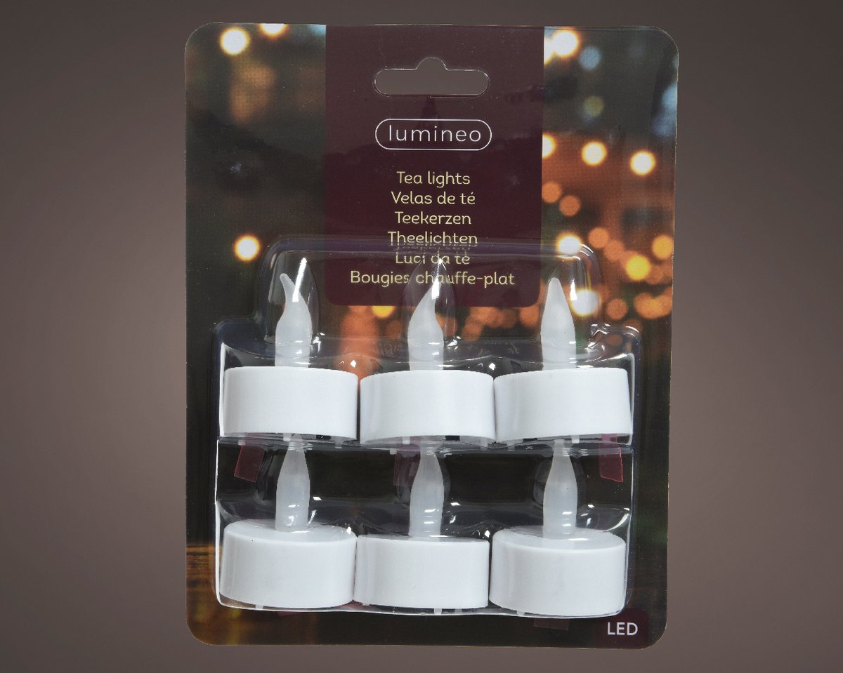 Lumineo LED waxinelichtjes - 6x st - wit - theelichtjes