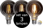 Star Trading - 3-Pack | LED - 3 standen - G95 Bol - E27 - 3.9W- Super Warm Wit - 2200K - Dimbaar