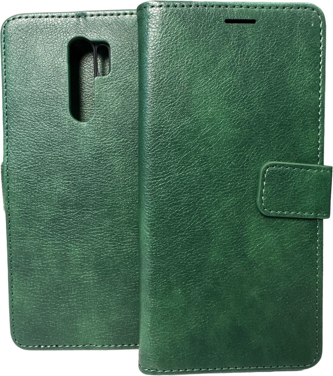 Bookcase Geschikt voor: Xiaomi Redmi 9 - Groen - portemonee hoesje