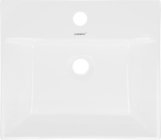 Lavabo avec vidage avec trop-plein 51,5x36x13 cm céramique blanche
