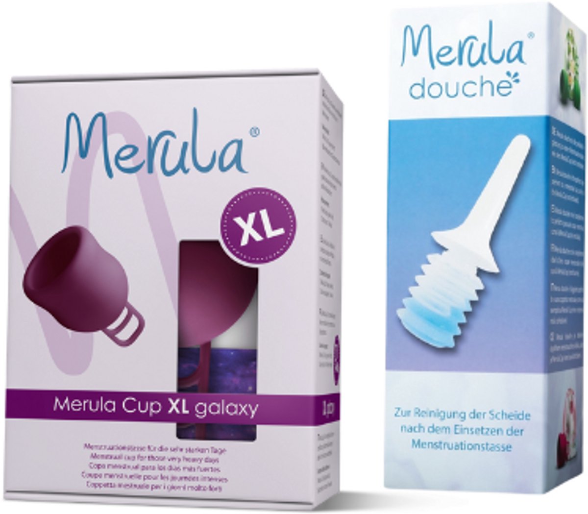 Merula XL + Douche Combo - Galaxy XL - Zware Menstruatie - Hygiënisch - Handig voor Onderweg