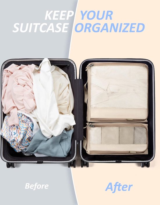 Organisation Bagages Set De 8 Sacs De Rangement De Voyage PACKOVE - Organisation Valise Étui Étancher Organisation Vêtements Accessoires Voyage