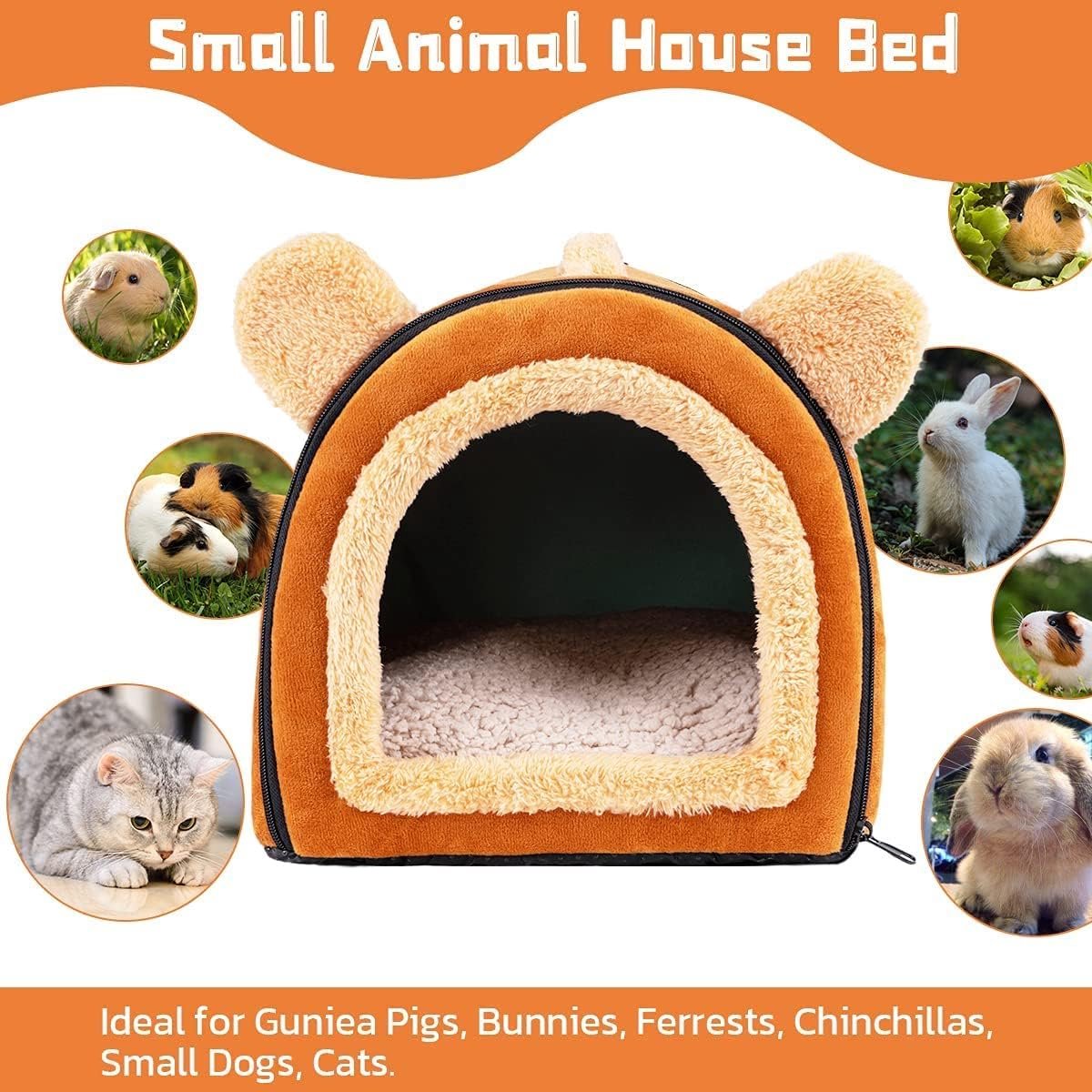 Warm Cavia Bed House in de winter – Grot Gezellig Hamster Konijn bed met afneembare pad, Grote schuilplaats voor cavia, fret egel chinchilla baard draakennest, bruin Warm Cavia Bed House in de winter – Grot Gezellig Hamster Konijn bed met afneembare pad, Grote schuilplaats voor cavia, fret egel chinchilla baard draakennest, bruin