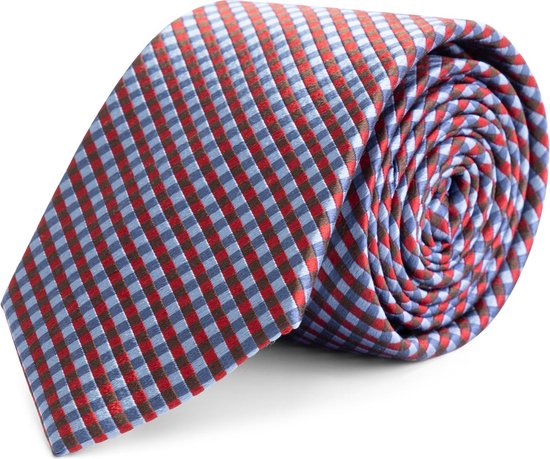 Gents - stropdas zijde Blauw Rood - Maat One size