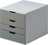 Boîte à tiroirs durable Varicolor 4 tiroirs gris