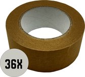 Ruban d'emballage DULA - Papier - 50 mm x 50 m - 36 rouleaux - Ruban de papier - Marron - Ruban adhésif en papier