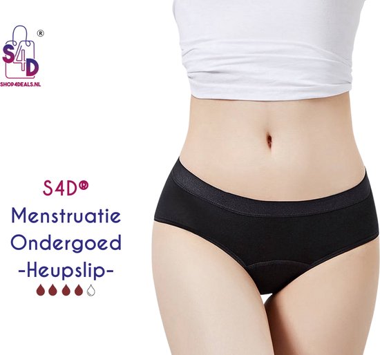 S4D® - Menstruatie Ondergoed - Period Underwear - Menstruatie Slip - Wasbaar Maandverband - 4 Laags Bescherming - Superieure Absorptievermogen - Maat XXL