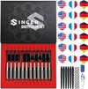 Sincer Dartpijlen Set - 23 Gram en 24 Gram Steeltip Darts - Set van 12 Pijlen – 70 Delige Darts Case – Giftbox met Dartspijlen, Shafts, Flights, Accessories en Extra Onderdelen