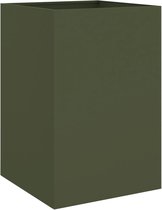 vidaXL - Plantenbak - 52x48x75 - cm - koudgewalst - staal - olijfgroen