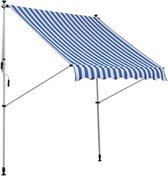 Luifel zonnescherm - Zonneluifel - Zonnescherm - Zonwering - Tuin - Blauw/Wit - 200 x 150 cm