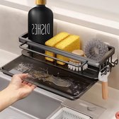 Spoelbakorganizer zwart voor keuken en badkamer geen boren nodig wastafel keuken met afvoerpan Sink organizer