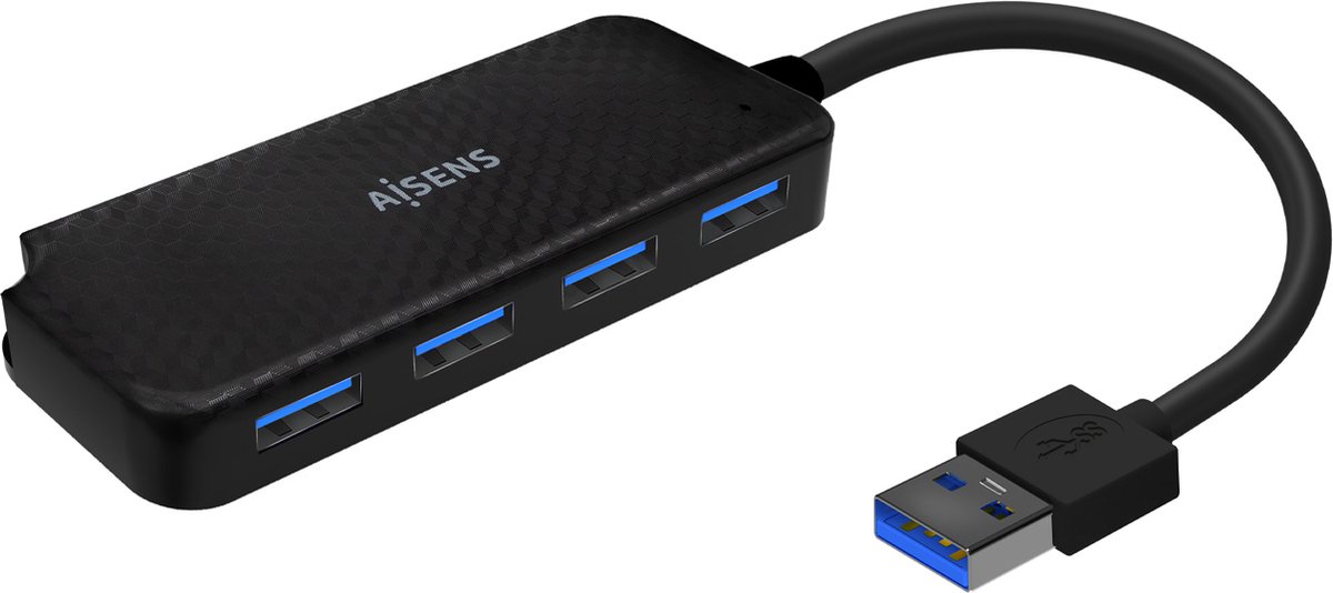 Hub USB Aisens A106-0713 Zwart (1 Stuks)