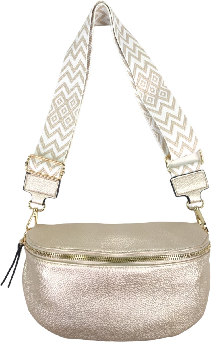 Qischa® - Crossbody heuptas bumbag - fashion riem - soft - parlemoer