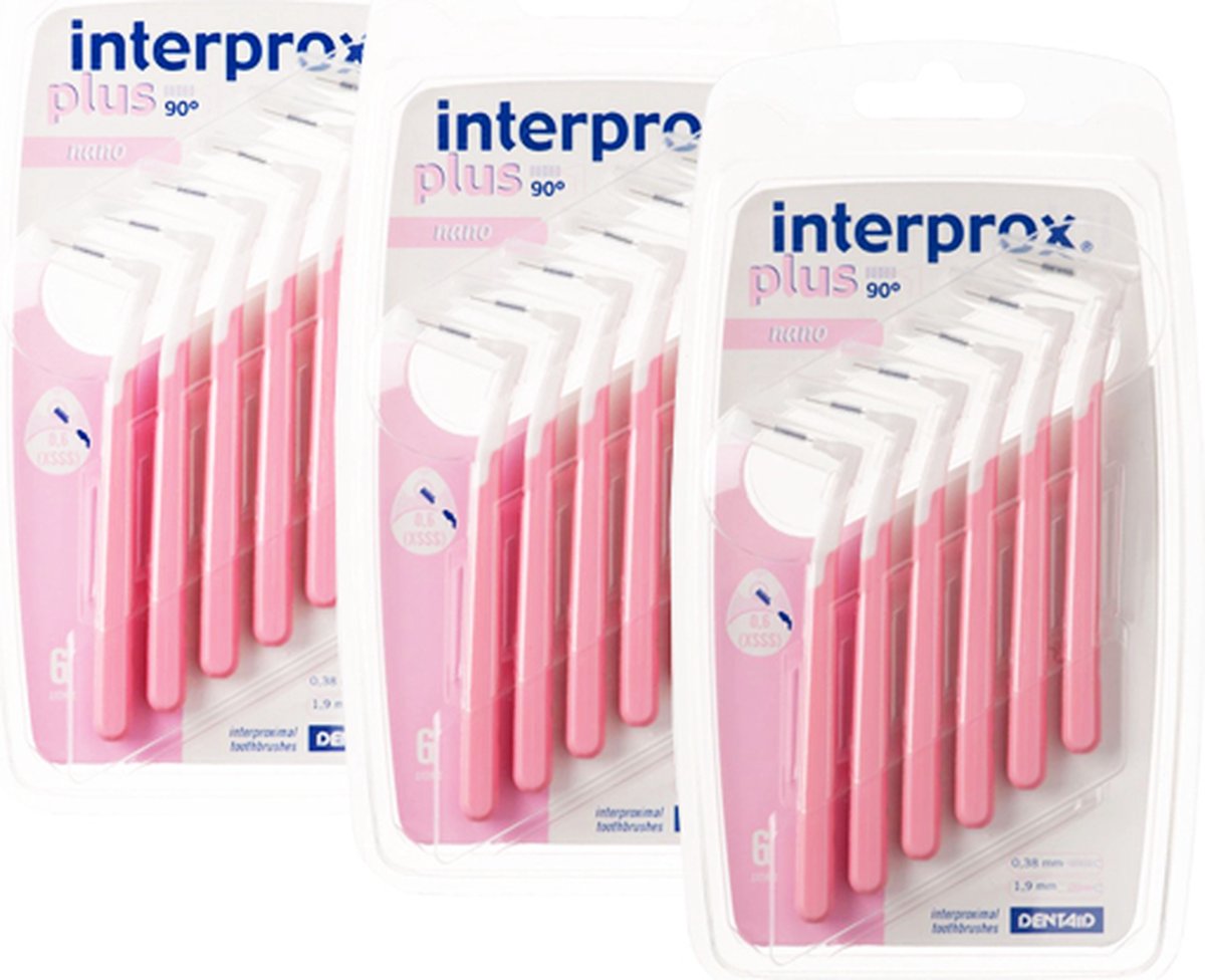 Goedkoopste Interprox Plus Nano - 1.9 mm - Roze - 3 x 6 stuks - Voordeelpakket