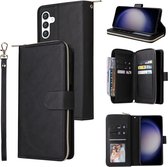 BookCover - 9 Cards - Wallet Etui Hoes voor Samsung Galaxy S24 - 5G - Zwart