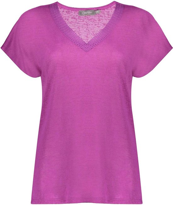 Geisha - T Shirt Met Linnenlook 42400 24 Purple Dames Maat - M/38