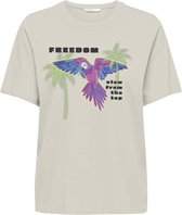 Only T-shirt Onlkaya Life S/s Birds Top Box Cs J 15339073 Birch/freedom Dames Maat - L