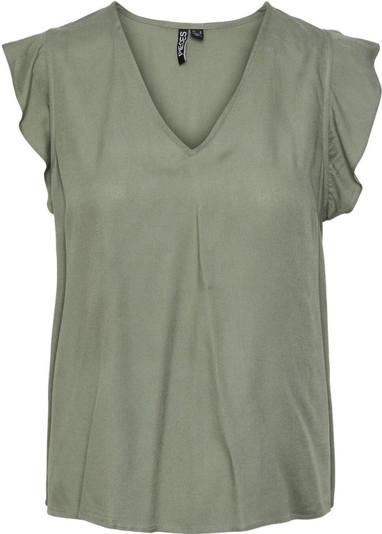 Pieces T-shirt Pcnya Sl V-neck Top Bc 17147804 Hedge Green Dames Maat - S