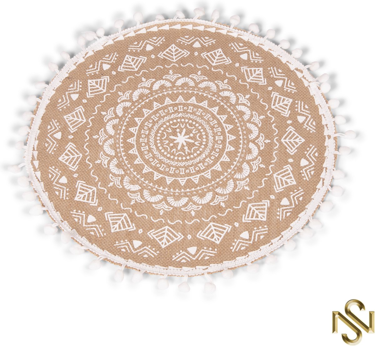 San Naila - Santorini - 4-delig Placemats - Bohemian - Jute - Beige