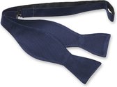 E.L. Cravatte Zelfstrikker Strik - Donkerblauw - 100% Zijde