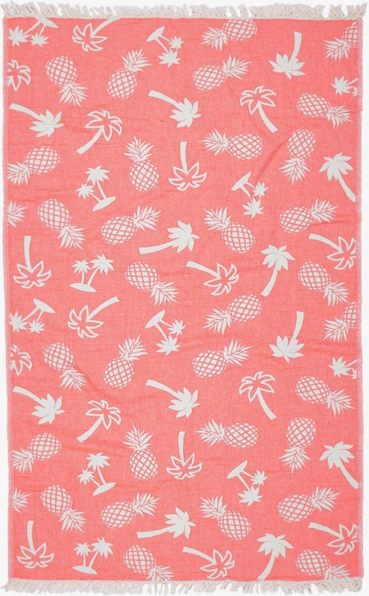 Barine 100% Zacht Turkse Katoen Strandlaken - Ultraabsorberend - Sneldrogend - Lichtgewicht Hamamdoek - 90x160cm - Papaya - Palmsprings
