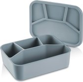 Lunchbox Large-4 vakken (1240 ml), opbergcontainer/voorraaddozen van 100% platina-siliconen, scheurbestendig materiaal, hitte- en koudebestendig, luchtdicht, vaatwasmachinebestendig