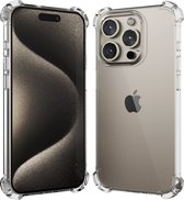 Hoesje geschikt voor iPhone 15 Pro hoes Transparant shock proof cover case