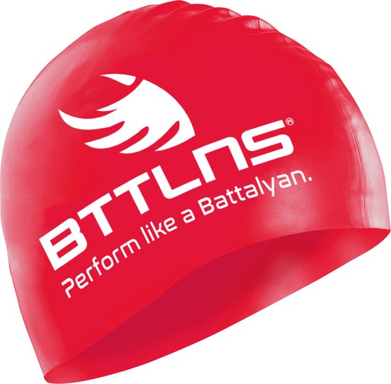 BTTLNS badmuts - swim cap - siliconen badmuts unisex - Absorber 2.0 - rood - one size