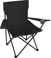 EASTWALL Chaise de camping - Chaise de pêche pliable - Chaise pliante - Chaise de jardin - Chaise pliante avec porte-gobelet - Accoudoir réglable - L45 x L45 x H80cm - Charge maximale 100kg - Noir
