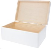 Boîte enveloppe en bois - 30 x 20 x 13 cm - blanc - boîte - boîte de rangement