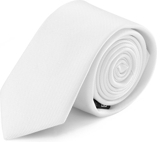 Cravate blanche en sergé de soie 6 cm