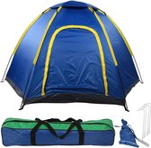 Campingtent voor 3-4 personen, winddicht, waterdicht, anti-muggen, voor outdoor, kamperen, wandelen, gras, reizen