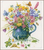 kit de broderie PN0164074 marjolaine bastin, fleurs sauvages dans un vase
