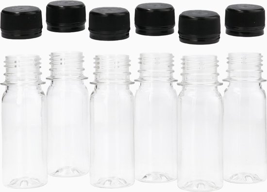 Lot de 12 Mini Bouteilles en Plastique 60ml pour Jus et Lot de 12 Mini Bouteilles en Plastique 60ml pour Jus et