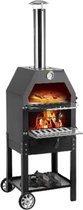 MiShar Luxe BBQ - Pizza Oven - 2-in-1 - Houtoven - Pizzasteen - Houtskool BBQ - 45.8 x 46.4 x 141.8 cm - Buitenkeuken - Buiten Grill