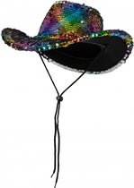 Chapeau de cowboy de Luxe à paillettes arc-en-ciel - Fête à Thema , festival, fierté, événement amusant arc-en-ciel