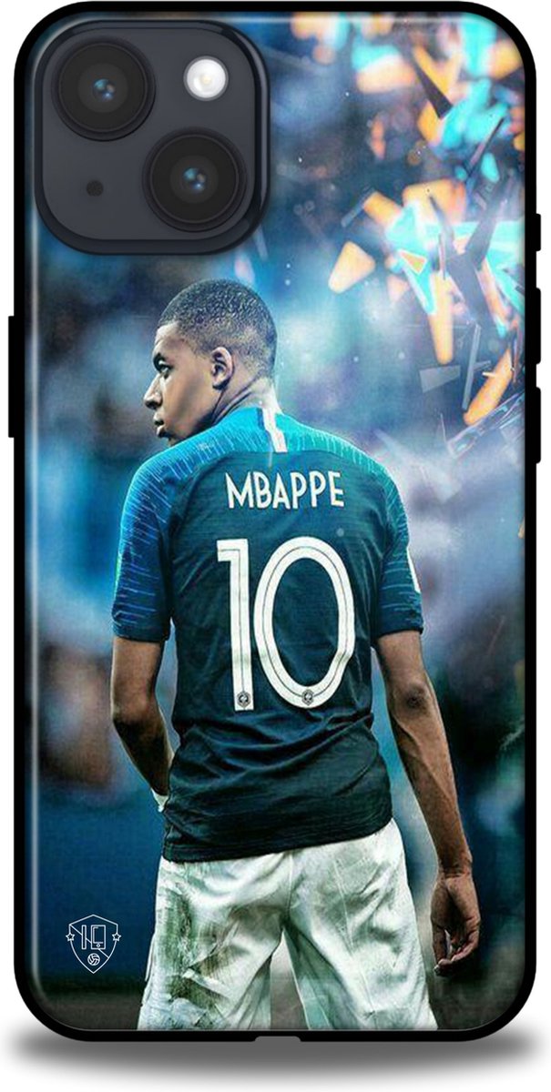 Mbappé Frankrijk telefoonhoesje Apple iPhone 14 Backcover softcase Blauw