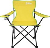 Campingstoel klapstoel met armleuning en bekerhouder in verschillende kleuren - geel/groen, ideaal voor camping en vissen. beach sling chair