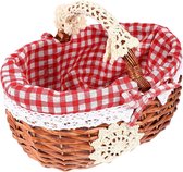 Geweven picknickmand voor kinderen met handgrepen - Rieten boodschappenmand voor fruitcadeau - Paasmand (26 x 18 x 20 cm) picnic basket